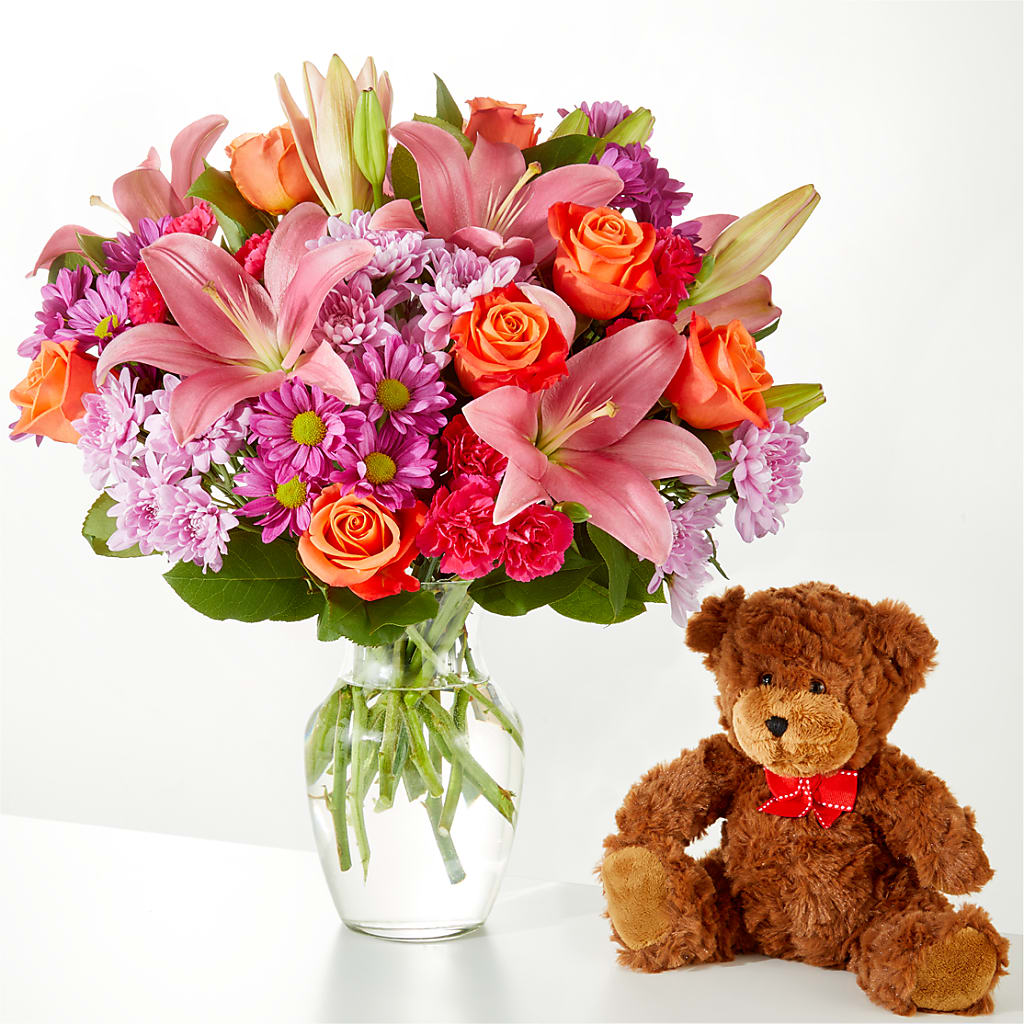 One and Only Bouquet and Bear Bundle – Morgan Hill Florist, San Jose CA