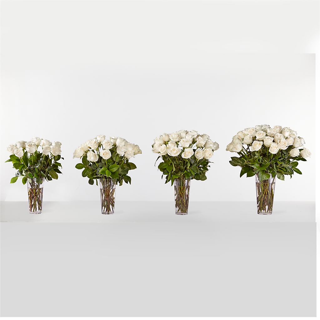 Long Stem White Rose Bouquet – Morgan Hill Florist, San Jose CA