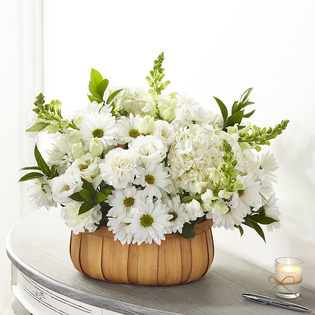 Pure Ivory Basket – Morgan Hill Florist, San Jose CA