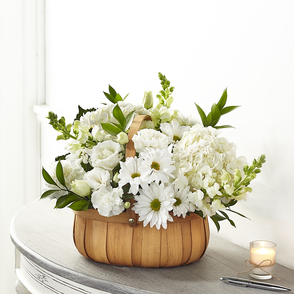 Pure Ivory Basket – Morgan Hill Florist, San Jose CA