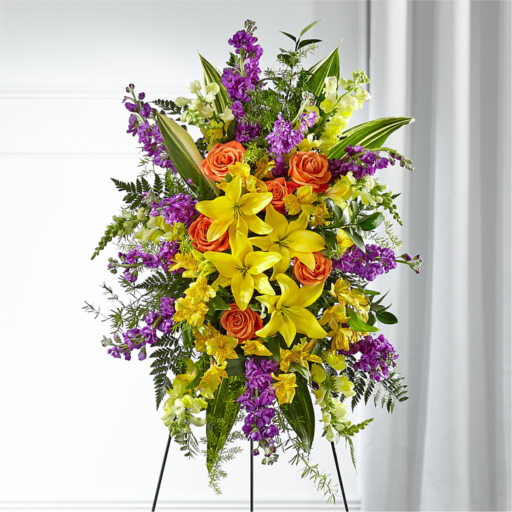 Thoughtful Prayers Standing Spray – Morgan Hill Florist, San Jose CA