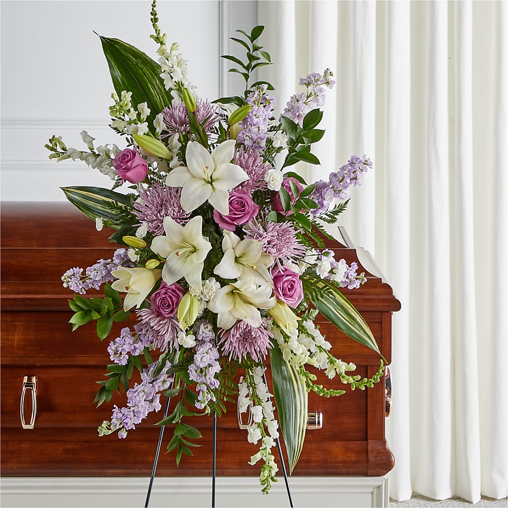 Grateful Hearts Standing Spray – Morgan Hill Florist, San Jose CA