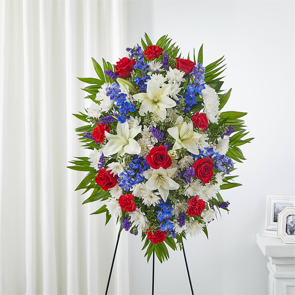 Cherished Service Standing Spray – Morgan Hill Florist, San Jose CA
