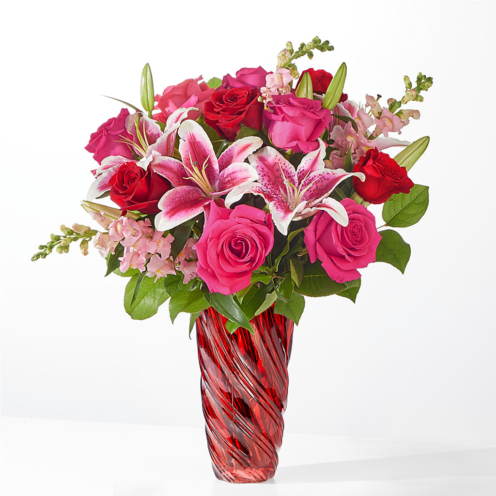 Always You Bouquet with Luxe Swirl Vase – Morgan Hill Florist, San Jose CA