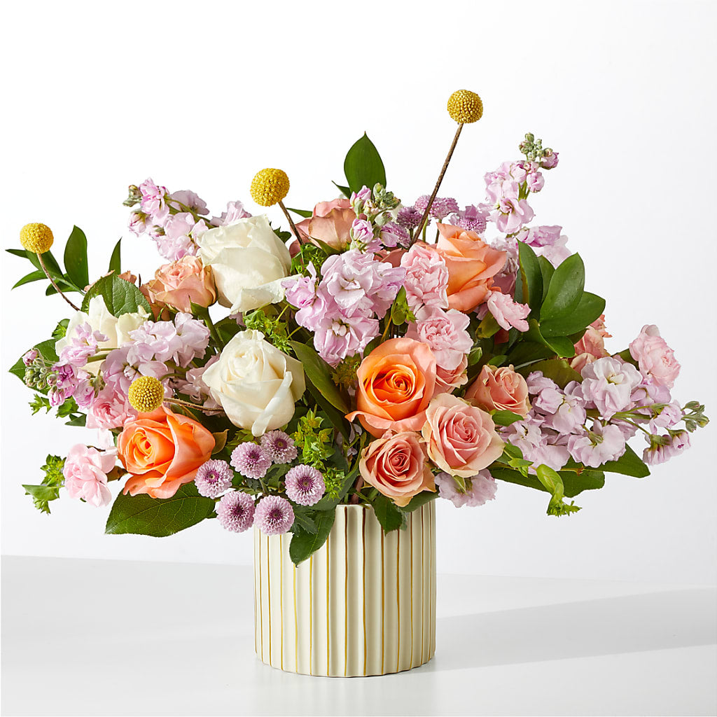 French Market Bouquet with Ivory Vase – Morgan Hill Florist, San Jose CA
