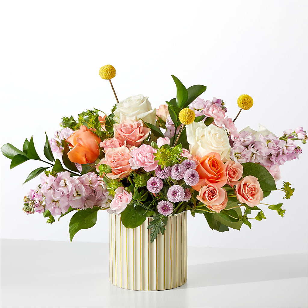 French Market Bouquet with Ivory Vase – Morgan Hill Florist, San Jose CA