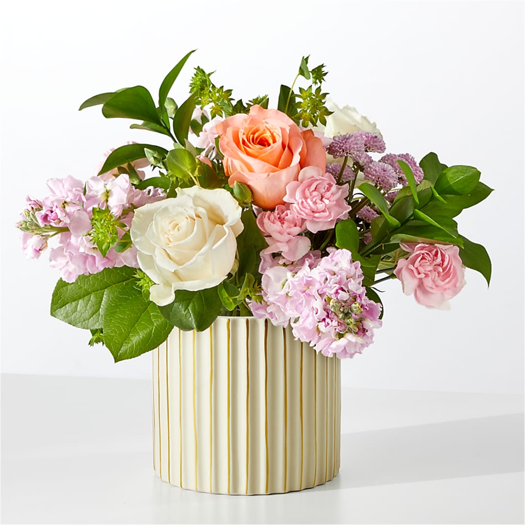 French Market Bouquet with Ivory Vase – Morgan Hill Florist, San Jose CA