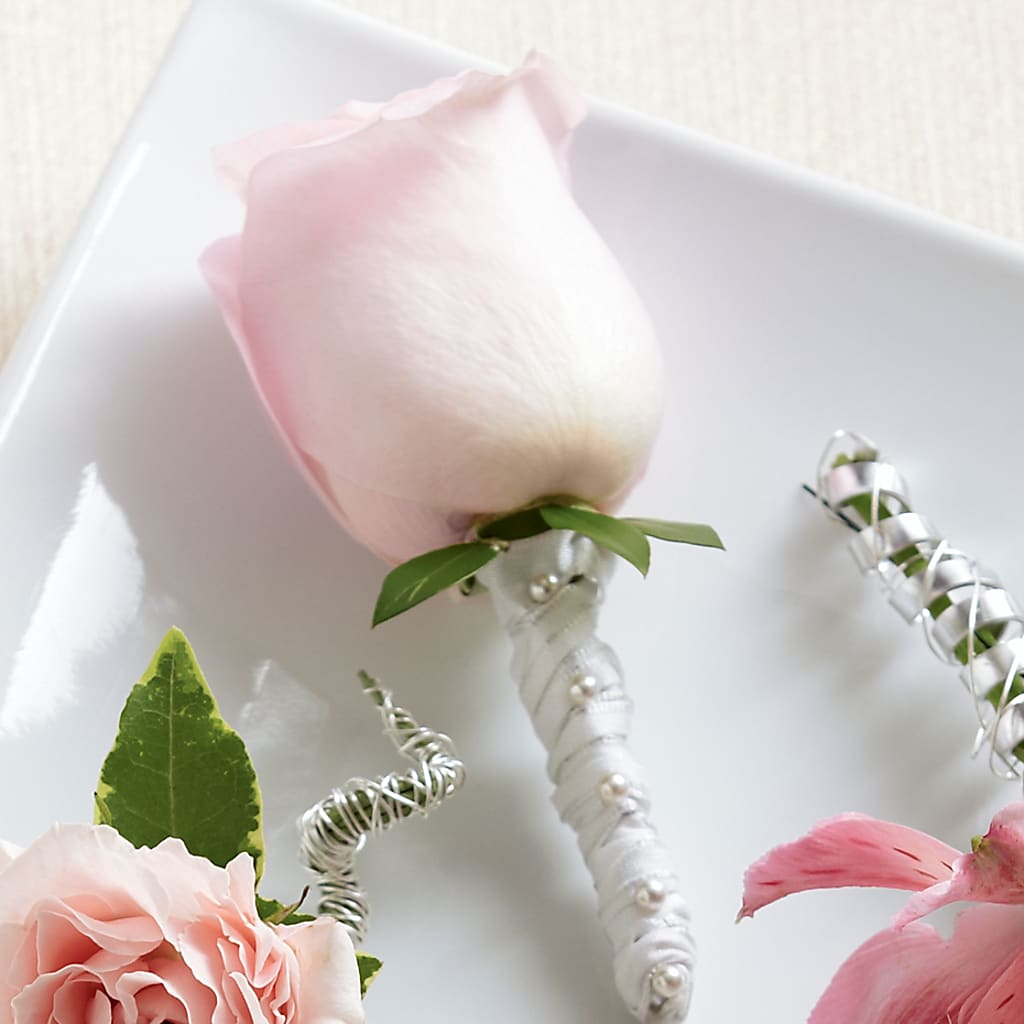 Pink Rose Boutonniere – Morgan Hill Florist, San Jose CA