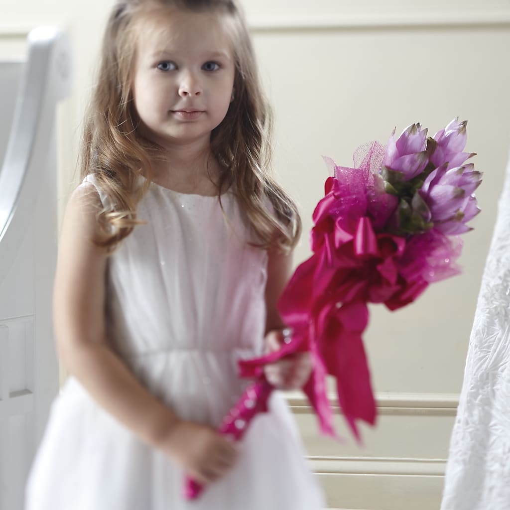 Sparkle Pink Flower Girl Bouquet – Morgan Hill Florist, San Jose CA