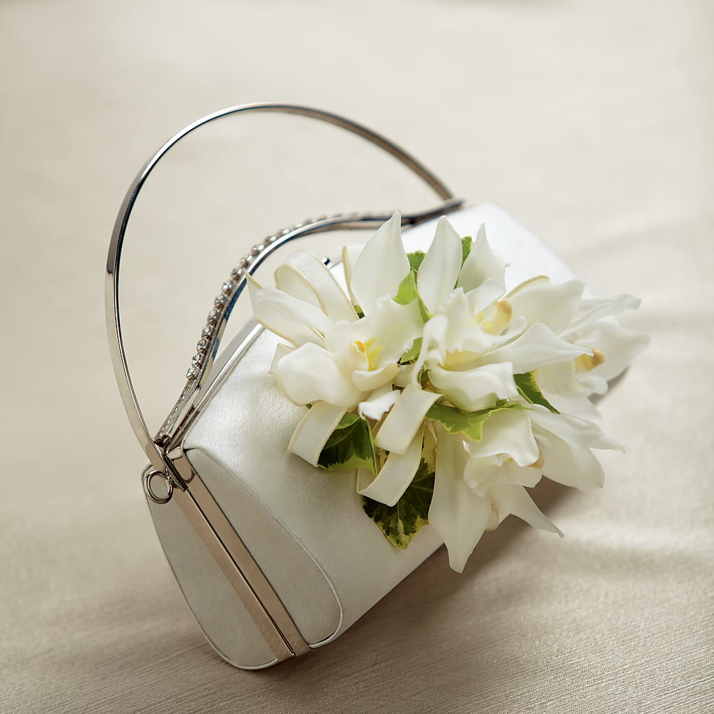 White Purse Decor – Morgan Hill Florist, San Jose CA