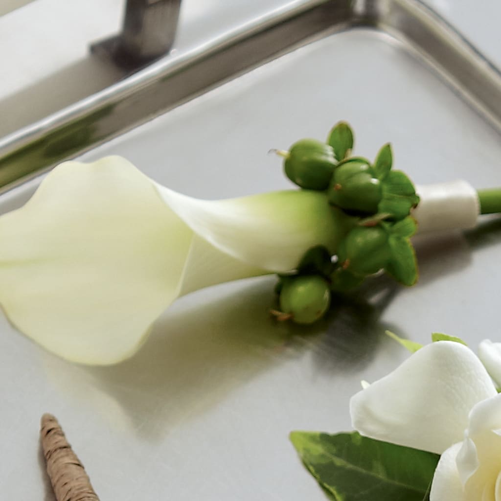 White Calla Boutonniere – Morgan Hill Florist, San Jose CA