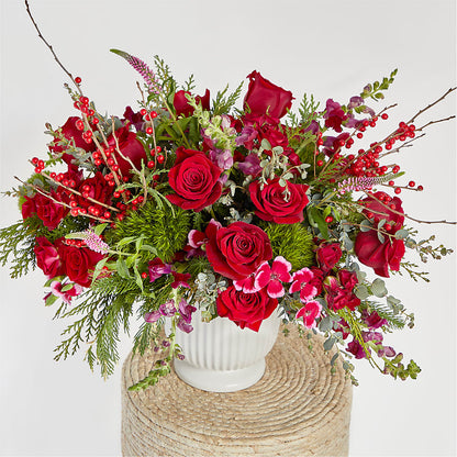 Big Red Bow Bouquet –  Morgan Hill Florist, San Jose CA