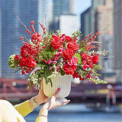 Big Red Bow Bouquet –  Morgan Hill Florist, San Jose CA