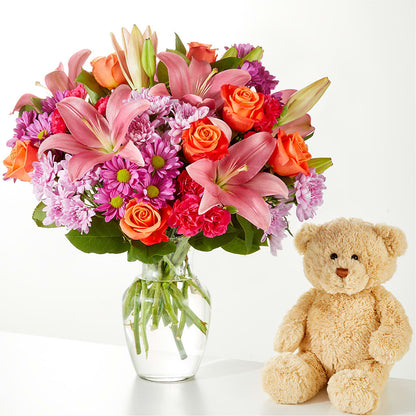 One and Only Bouquet and Bear Bundle –  Morgan Hill Florist, San Jose CA