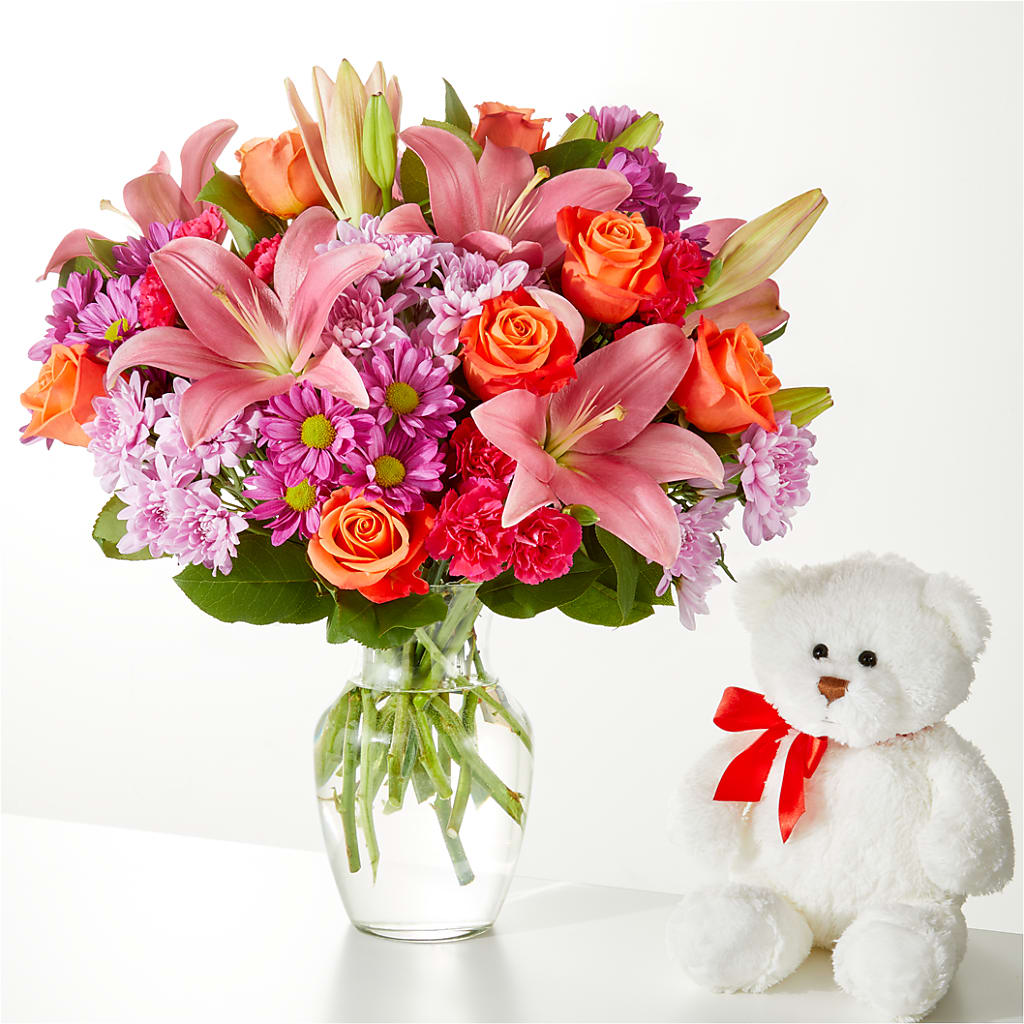 One and Only Bouquet and Bear Bundle –  Morgan Hill Florist, San Jose CA