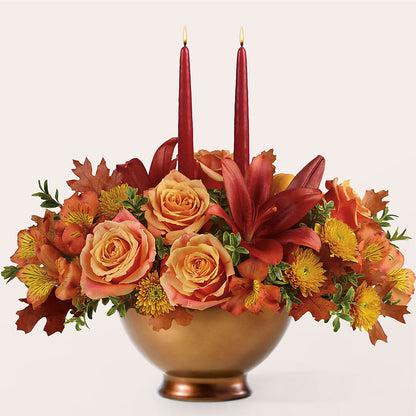Harvest Table Centerpiece –  Morgan Hill Florist, San Jose CA