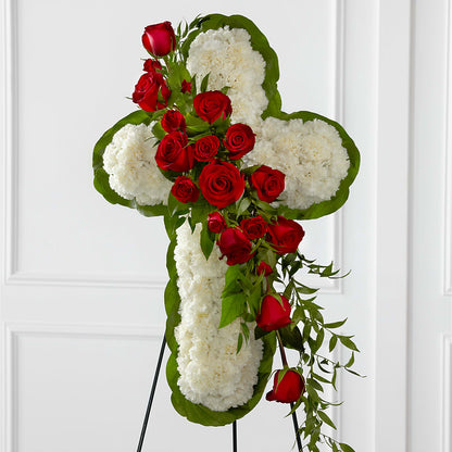Floral Cross Easel –  Morgan Hill Florist, San Jose CA