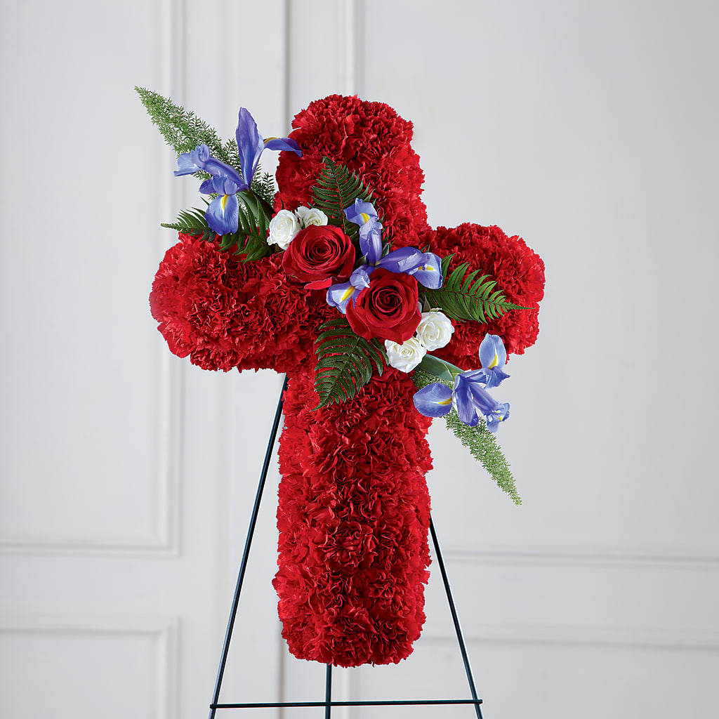 Faithful Hero Floral Cross –  Morgan Hill Florist, San Jose CA