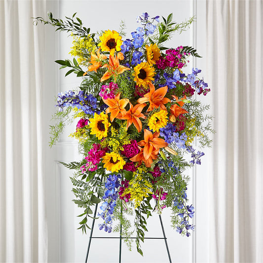 Sunlit Memories Standing Spray (Standard) –  Morgan Hill Florist, San Jose CA
