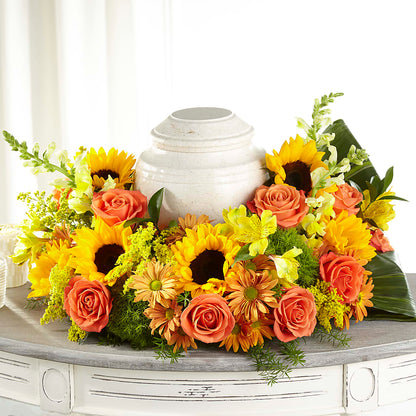 Faithful Sunflower Cremation Adornment –  Morgan Hill Florist, San Jose CA