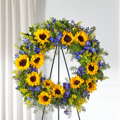 Bright Rays Wreath –  Morgan Hill Florist, San Jose CA