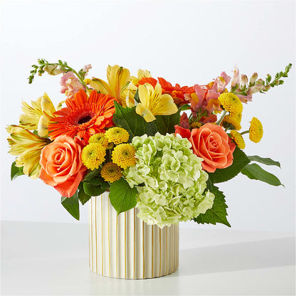 Autumn Sunshine Bouquet with Ivory Vase –  Morgan Hill Florist, San Jose CA