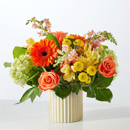 Autumn Sunshine Bouquet with Ivory Vase –  Morgan Hill Florist, San Jose CA
