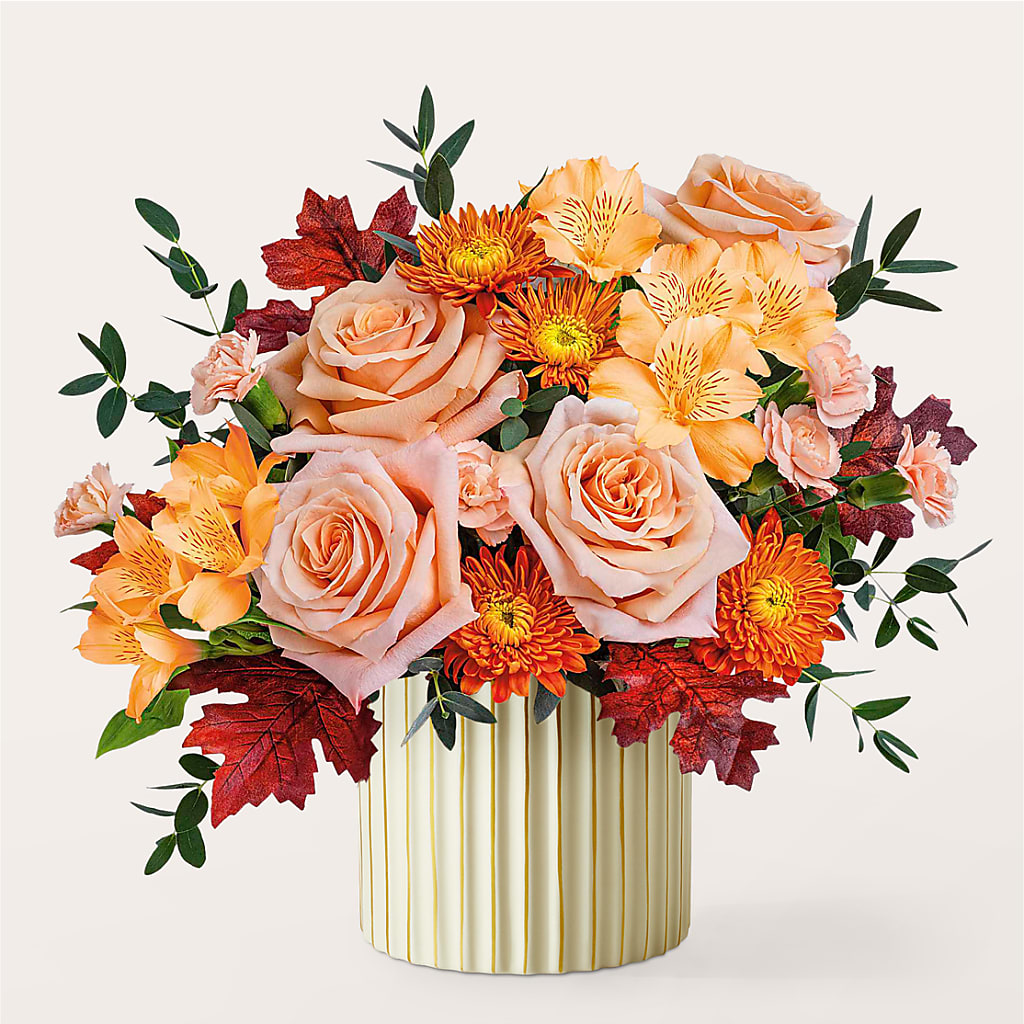 Spiced Latte Bouquet with Ivory Vase –  Morgan Hill Florist, San Jose CA