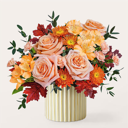 Spiced Latte Bouquet with Ivory Vase –  Morgan Hill Florist, San Jose CA