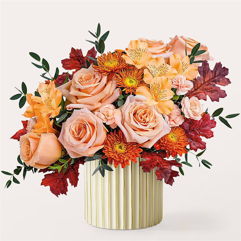 Spiced Latte Bouquet with Ivory Vase –  Morgan Hill Florist, San Jose CA