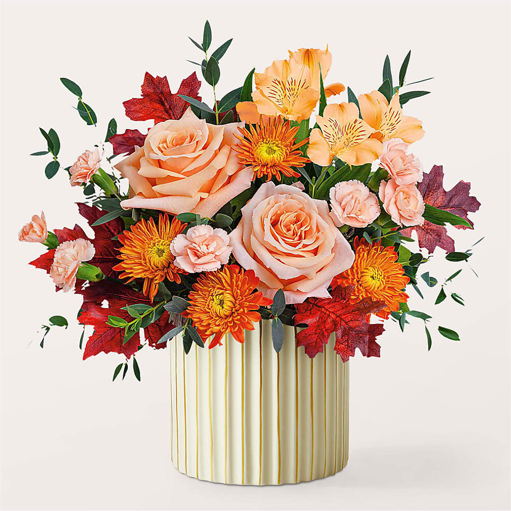 Spiced Latte Bouquet with Ivory Vase –  Morgan Hill Florist, San Jose CA