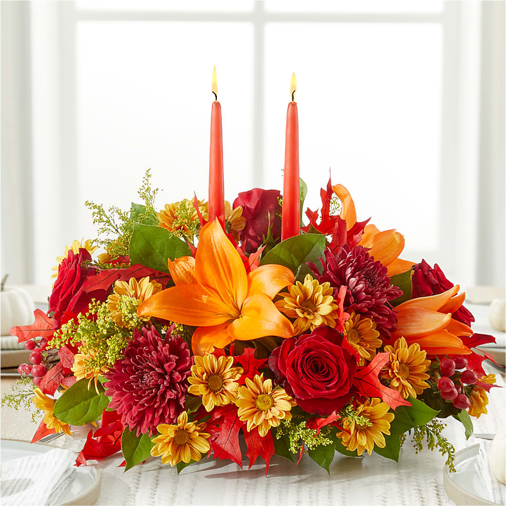 Autumn's Embrace Centerpiece –  Morgan Hill Florist, San Jose CA