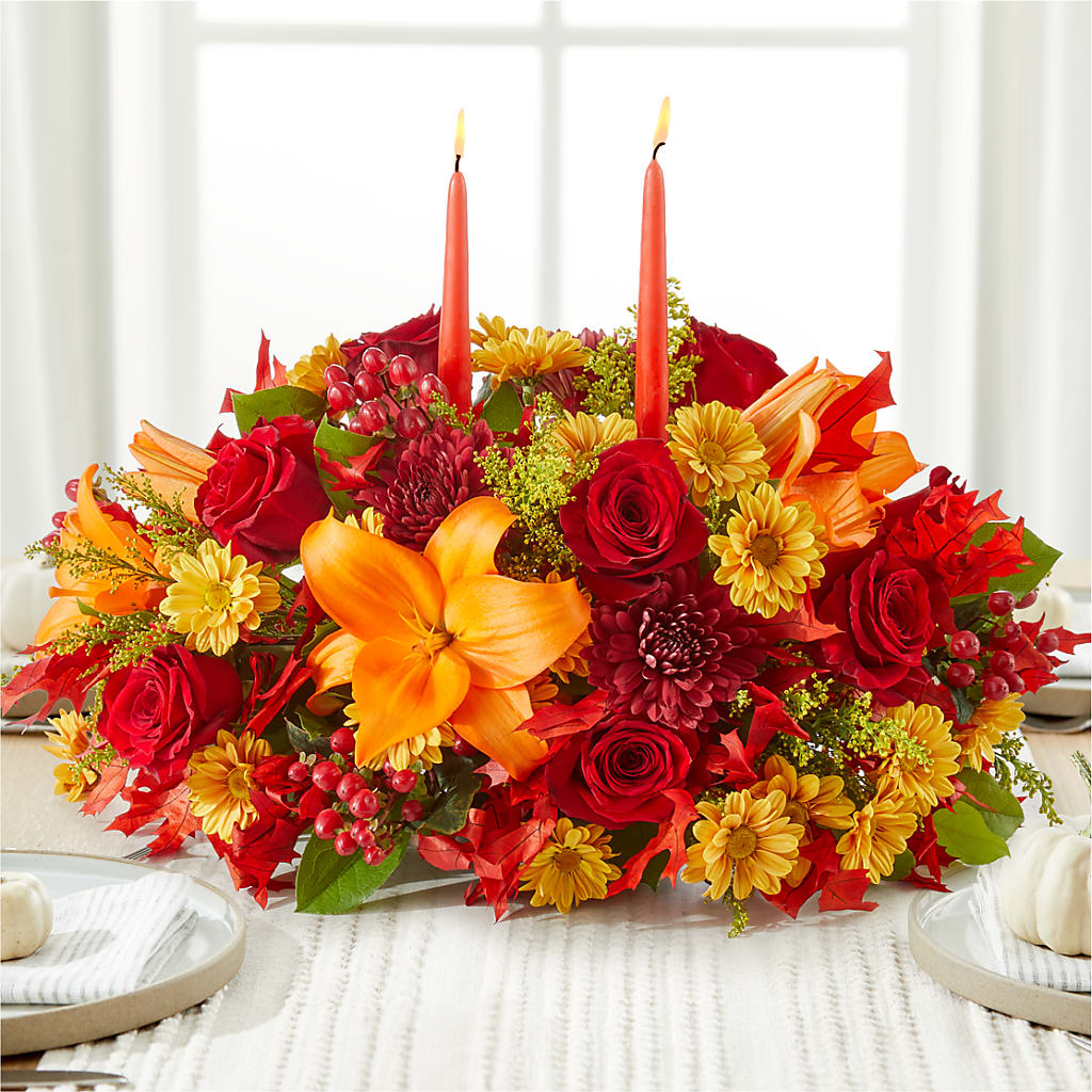 Autumn's Embrace Centerpiece –  Morgan Hill Florist, San Jose CA