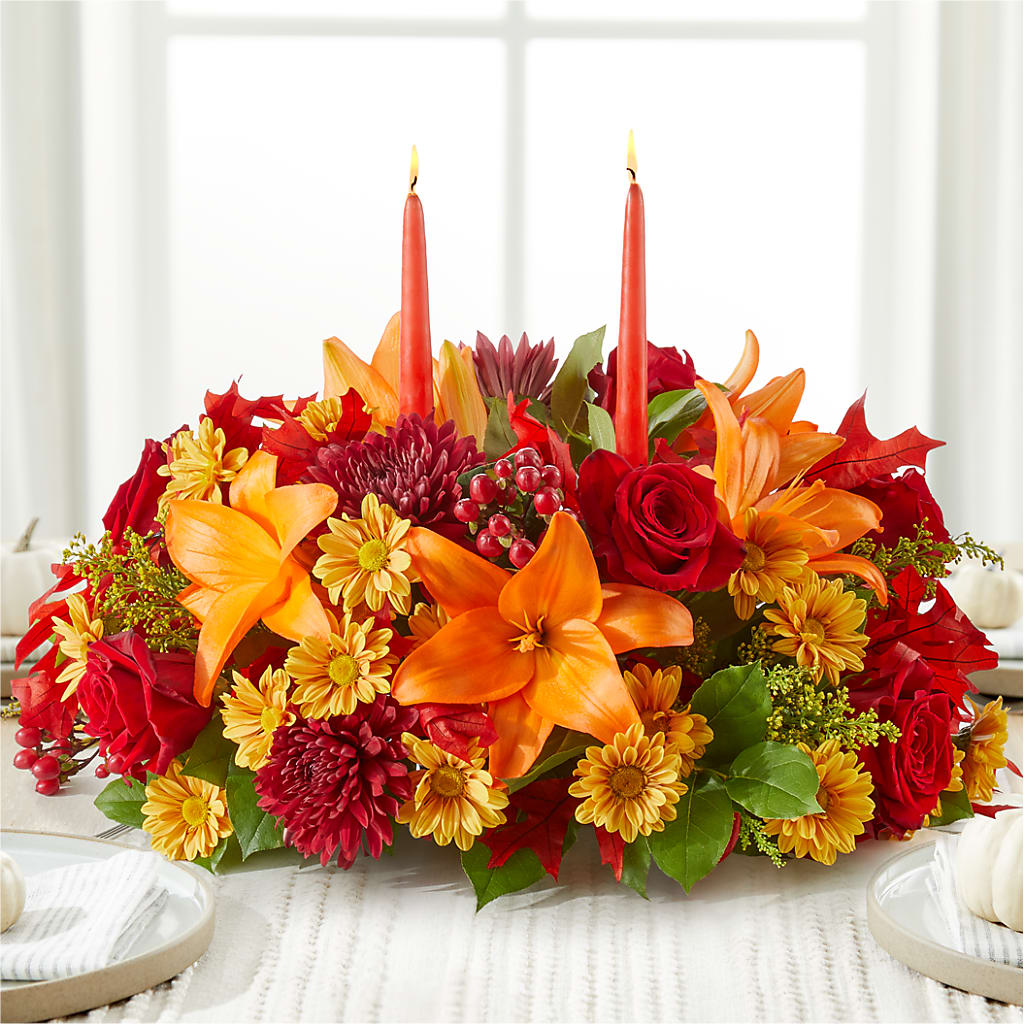Autumn's Embrace Centerpiece –  Morgan Hill Florist, San Jose CA