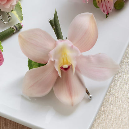 Pink Cymbidium Boutonniere –  Morgan Hill Florist, San Jose CA