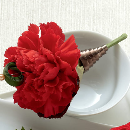 Red Carnation Boutonniere –  Morgan Hill Florist, San Jose CA